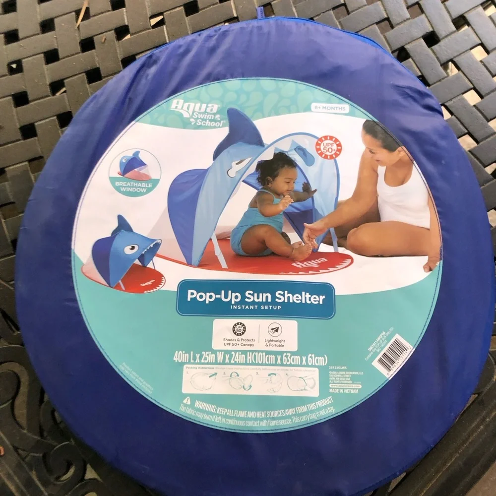 Aqua-Leisure Baby Sun Shelter UPF 50+ Pop Up 40” x 25” NWT